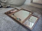 Vintage French Style Cream Gold Triptych Triple Dressing Table Vanity Mirror