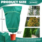4pcs Large Plant Covers For Winter Frost Protection Reusable Bags W drawstring