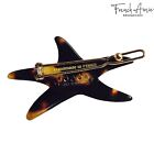 French Amie Star Small Celluloid Handmade Hair Slide Barrette With Snap Clips