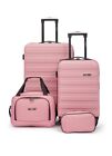 Luggage Set 4 Piece Travelers Club Signature Austin Hardside - Blush  -new  300