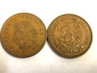 1950s Mexico 50 Centavos  Aztec King Cuauhtemoc  33mm Vintage Mexican Coins