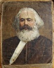 Ukrainian Soviet Ussr Oil Painting Realism Karl Marx Portrait Capital Communism