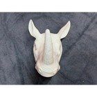 White Ceramic Rhino Head Wall Mount Decor