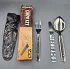 Vintage 1960 s Girl Scout 4-blade Pocket Knife And Generic Chow Kit Utensils