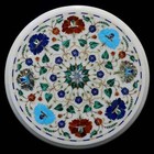 13  Table Marble Inlay Top Pietra Dura Semi Precious Home Antique Coffee Center