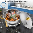 Gold Chafing Dish Buffet Set Stainless Steel Full Size Chafer 8qt Party 4pack