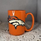 Nfl Denver Broncos Orange Ceramic Coffee Mug Cup Pewter Emblem 14 Oz Football