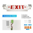 Ul Listed-4 Packs  Red Exit Sign With Emergency Light Combo Battery Backup Set 