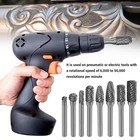 1 4   Double Cut Tungsten Steel Carbide Rotary Burr Die Grinder Shank Bit Set Us