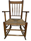 Antique Rush Seat Chair 18th Century Pilgrim Chair Rocker