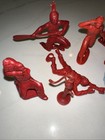 Vintage Mpc Plastic Toy Figures Soldier  Indians  Pump 2    Red Lot Of 10