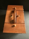 Vtg Singer Wooden Accordion Sewing Caddy Storage Chest Box Drawers 8x5 Mcm