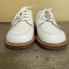 Vtg Stride Rite White Leather Baby Shoes Size 5 Eee Lace Up Hard Sole Rigid
