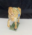 Vtg Chinese Tang Dynasty Sancai Glazed Ceramic War Horse Figurine  Set 2 Sto-214