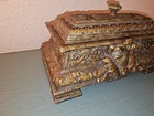 Vintage Ornate Lidded Casket Jewelry Box-7 5 Lbs  Bronze Finish-very Good