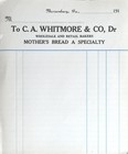 Vintage C A Whitmore Co Mercersburg Pa Mothers Bread Bakery Ledger Sheets
