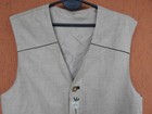 Traditional German Trachten Waistcoat Linen Gillet Vest Mens Medium Alphorn Eu50