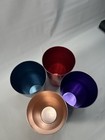 Set Of 4 Retro Aluminum Tumblers 24 Oz Drinking Glasses Mid Century Repro