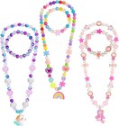 Toddler Jewelry Kids Necklace Choker And Bracelet 3 Pack 9pcs  Little Girls J   