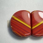 Beautiful Red Rosarita With Yellow Stripes Earrings Pairs  Vivid Color Very Nice