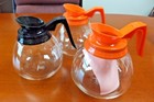 For Bunn Commercial Brewer - 3 Coffee Pots decanters carafes Black   Orange  New