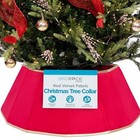  Red Christmas Tree Collar   Luxurious Velvet Fabric   Foldable Holiday Skirt 