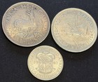 3 South Africa  800 Silver Coins 1948   1952  5 Shillings 1942 2 Sh 1 744 Oz Asw