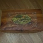 Carved Wooden Brown Floral Decorative Storage Box W  Hinged Lid  15x10x9 