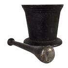 Antique Cast Iron Mining Mortar   Pestle Gold Ore Rare  7    Marked Vii
