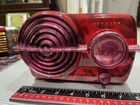 Crosley Vintage Tube Radio  Beautiful Two Tone Red Swirl  catalin Like  Paint 