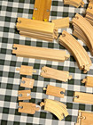 Euc Wood Train Set 120  Piece Brio-compatible Tracks Bridges Trees People