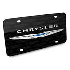 Chrysler 3d Dual Logo On Logo Pattern Black Aluminum License Plate
