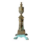 Antique Cast Iron Decorative Ornate Single Fireplace Andiron