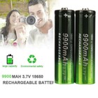 3 7v Rechargeable Button Top Li-ion Batteries  9900mah   4slot Usb Charger Lot