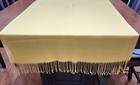 Table Runner 30  X 70    Golden Yellow Fringe Cotton Linen Blend Easter Spring Euc