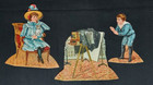 Old Die Cut Trade Card Set Lion Coffee Photographer No  8 Tripod Camera Girl Dog