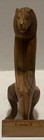 Small Hand Carved Wood Sculpture Lion Sitting On Chair 8 5