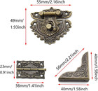 Antique Engraved Latch Hasp Hinges And Box Corner Protectors Hardware Kit For Je