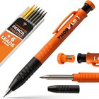 New 3-in-1 Carpenter Pencils With Finger Grip For Construction - Incl  7 Leads  