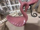 1980s  vintage Ceramic Swan Towel Holder Pink