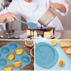 Economical 7in1 Nonstick Silicone Baking Cake Pan Cookie Sheet Molds Tray  He   