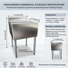 14 lx11 wx22 h Commercial Drop In Ice Bin Chest Ice Cooler Stainless Steel