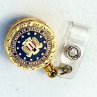 Fbi Id Holder Gold Logo On Id Reel