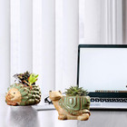 Small Ceramic Planter Pot  4 3  Vintage Bronze Animal Planters Ceramic Flowerpot