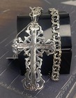 Vintage Necklace Cross Jesus Silver 925 Pendant Jewelry Zirconia Chain Women Men