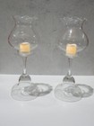 2 Handmade Glass Fancy Ornate Light Flower Candelabra Stands Wedding Decor