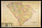 Ca1907 Vintage South Carolina Map Large Railroad Old Original Antique Charleston