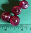  4  Vintage 1 2    Pink Tones Ball Shape Plastic Metal Shank Buttons-t969