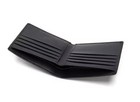 Black Genuine Leather Wallet For Men Short Bifold Card Holder Purse