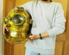 18  Diver Helmet     U s  Navy Mark V Deep Sea Antique Scuba Vintage Diving Helmet